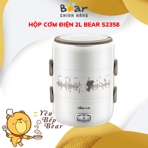 Hộp cơm điện Bear DFH-B17K2 - 2 tầng 3 khay 4 ngăn inox