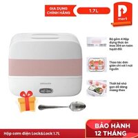 Hộp Cơm Điện Lock&Lock 1.7L EJR236WHT( gồm 4 hộp inox đựng cơm canh, có tay xách mang đi) Tặng Muỗng inox – Hàng Chính Hãng