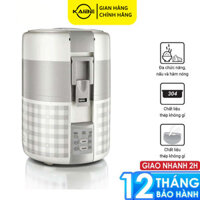 Hộp cơm điện LocknLock 2 lít dùng nấu và hâm nóng thức ăn EJR216 - Hàng chính hãng có ngăn chứa riêng - KaiBe