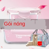 ✥❀❡Hộp cơm, giữ đồ tươi sống, tô thủy tinh, chuyên dùng cho lò vi sóng, chịu nhiệt cao nhân viên văn phòng cơm nữ