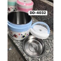 Hộp cơm giữ nhiệt 2 ngăn ruột inox nhựa Việt Nhật No 4032| Cặp lồng giữ nhiệt 2 tầng cao cấp