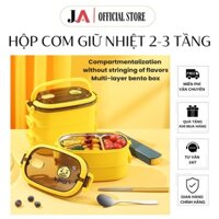 Hộp Cơm Giữ Nhiệt 2 Tầng 3 Tầng Inox 304 Vịt U-DUCK Phong Cách Nhật Bản Cao Cấp Chống Tràn (J.A OFFICIAL STORE)