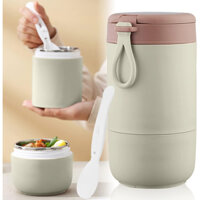 Hộp cơm giữ nhiệt 2 TẦNG chống rò rỉ bằng thép không gỉ 304  an toàn thực phẩm