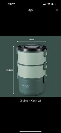Hộp Cơm Giữ Nhiệt 3 Tầng, Cặp lồng, Cà Men, Hộp Đựng Cơm Giữ Nhiệt, hộp đựng cơm thức ăn 3 tầng Gourmet, Healthy  ( THÙNG 24 C )