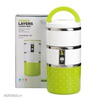 Hộp cơm giữ nhiệt 3 tầng inox - giadungreal