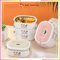 Hộp cơm giữ nhiệt 3 tầng inox 304, hộp đựng thức ăn inox dùng được lò vi sóng để làm nóng - H3T