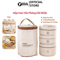 Hộp Cơm Giữ Nhiệt 3 Tầng Inox, Hộp Cơm Cách Nhiệt Hâm Nóng Thức Ăn Tặng Túi , Đũa ,Thìa SP412325931