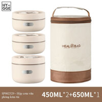 HỘP CƠM GIỮ NHIỆT 3 TẦNG INOX 304 TẶNG KÈM TÚI ĐỰNG