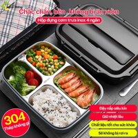 Hộp cơm giữ nhiệt 4 ngăn MILADA cao cấp chịu được nhiệt lò vi sóng; Hộp cơm văn phòng giữ nhiệt