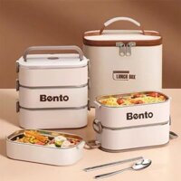 Hộp cơm giữ nhiệt Bento Hộp đựng cơm giữ nhiệt Nhật Bản bên trong inox 304 vỏ ngoài chịu nhiệt