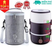 hop com giu nhiet cam đien 3 tầng, chất liệu inox 304 an toàn - Chính hãng DoDoDios - Hộp cơm  Túi đựng