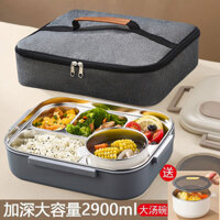 Hộp cơm giữ nhiệt, hộp cơm văn phòng, 4 và 5 ngăn, tặng kèm thìa đũa, ruột inox 316 cao cấp