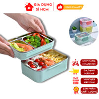 Hộp Cơm Giữ Nhiệt, Hợp Cơm Trưa Văn Phòng Inox 304 Hai Tầng Tiện Dụng Mang Đi Học, Đi Làm