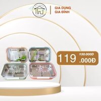 Hộp Cơm Giữ Nhiệt Inox 3 Ngăn Kèm Thìa Nĩa