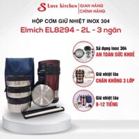 Hộp cơm giữ nhiệt Inox 304 Elmich EL8294 dung tích 2 Lit Chuyên dành cho dân văn phòng