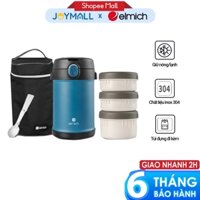 Hộp cơm giữ nhiệt inox 304 Elmich EL8303 2L, Hàng chính hãng, gồm 3 hộp, có túi đựng - JoyMall