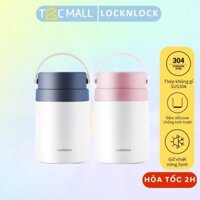 Hộp Cơm Giữ Nhiệt LocknLock 700ml 2 Ngăn Kèm Muỗng Inox Lock&Lock LHC8042NVY LHC8042PIK Hộp Ủ Cháo – T2Cmall