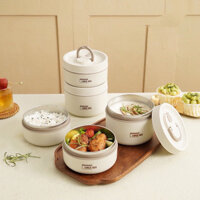 Hộp cơm giữ nhiệt Lunch Box, Hộp cơm trưa văn phòng Tặng Túi đựng cơm giữ nhiệt và bộ đũa thìa cực kì tiện lợi