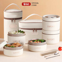 Hộp cơm giữ nhiệt OMI Hộp cơm văn phòng inox Tặng Túi đựng cơm giữ nhiệt mang đi làm