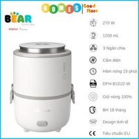 Hộp Cơm Giữ Nhiệt, Tự Hâm Nóng Và Nấu Chín Đa Năng 3 Ngăn DFH-B15X3, Dung Tích 1.5L Công Suất 270W - Hàng Chính Hãng