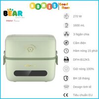 Hộp Cơm Giữ Nhiệt, Tự Hâm Nóng Và Nấu Chín Đa Năng 3 Ngăn DFH-B12K5, Dung Tích 1.6 Lít Công Suất 270W - Hàng Chính Hãng