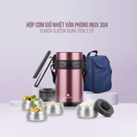 Hộp cơm giữ nhiệt văn phòng Inox 304 Emich EL8294 dung tích 2 Lit