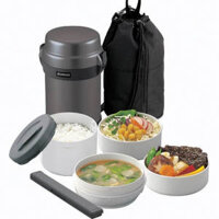 Hộp Cơm Giữ Nhiệt Zojirushi SL-JAF14 Nhật Bản – 4 Ngăn, Tặng Túi Vải & Đũa Cao Cấp