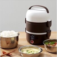 Hộp cơm giữ nhiệt,hộp cơm cắm điện văn phòng 3 tầng ngăn bên trong là inox cao cấp dày dặn