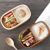 Hộp cơm gỗ Bento an toàn phong cách Nhật Bản 00602 - 00603