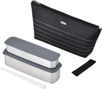 Hộp Cơm hai tầng Bento Thermos DSA-804W, kèm túi giữ nhiệt - 815ml