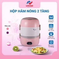 Hộp Cơm Hâm Nóng 2 Tầng ArirangLife EL-ALS263, Nấu Chín Và Hâm Nóng Thức Ăn, Bảo Hành 1 Năm