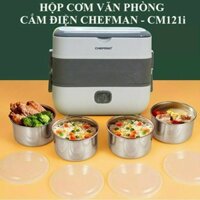 Hộp Cơm Hâm Nóng CHEFMAN CM-121i 2 Tầng 4 Khay Đựng Thức Ăn Tiện Dụng