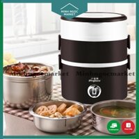 Hộp cơm hâm nóng inox 3 tầng cắm điện PlayBear / Cặp lồng cơm giữ nhiệt cao cấp