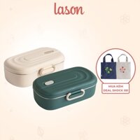 Hộp cơm inox 304, cà men đựng cơm Lason 1 tầng 2 ngăn pastel TMDT-HC00122