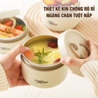 Hộp cơm inox giữ nhiệt 3 tầng kèm túi, hộp cơm văn phòng cách nhiệt inox 304 không rỉ