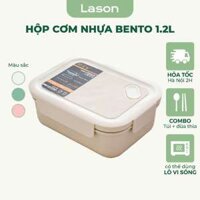 Hộp cơm nhựa Bento Lason 1200ml hộp đựng cơm văn phòng an toàn quay được lò vi sóng HC-N06