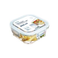 Hộp cơm thủy tinh 2,3 ngăn, hộp thủy tinh đựng thức ăn NIKKO INOCHI chính hãng - Vuông 800ml 2 ngăn