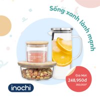 Hộp cơm thủy tinh 2,3 ngăn, hộp thủy tinh đựng thức ăn NIKKO INOCHI chính hãng - CN 1040ml 2 ngăn