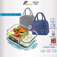 Hộp cơm thủy tinh 3 ngăn tặng kèm túi giữ nhiệt Luxhome