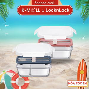 Hộp cơm thủy tinh kèm muỗng đũa Lock&Lock LLG991CL 930ml