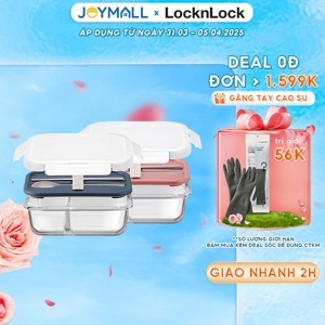 Hộp cơm thủy tinh kèm muỗng đũa Lock&Lock LLG991CL 930ml