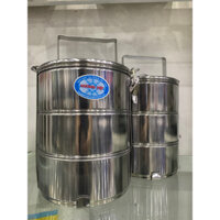 Hộp cơm tròn inox 3 ngăn, đường kính 14cm Hương Việt