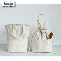 Hộp cơm trưa BEEYE, Túi cơm trưa cách nhiệt dây rút bằng vải, Túi đựng thức ăn bằng lá nhôm dày