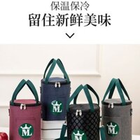 Hộp cơm trưa cách nhiệt tròn Túi dung tích lớn Nhôm dày lớn 0220