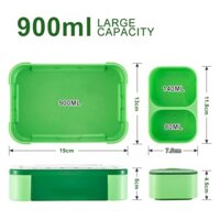 Hộp cơm trưa chống rò rỉ thiết kế Sleek với 4 phần và bộ dao kéo bên trong