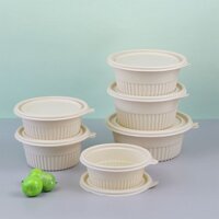 Hộp cơm trưa có thể phân hủy dùng một lần Hộp đóng gói tinh bột ngô cấp thực phẩm Bát gia dụng có cơm Hộp cơm trưa thân thiện với môi trường có thể vi sóng 2025.1.8