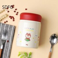 Hộp cơm trưa giữ nhiệt SDFG, Bình chân không Mini bằng thép không gỉ hoạt hình, Cốc cách nhiệt Sáng tạo Chai nước di động dễ thương Du lịch