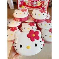Hộp Cơm Trưa Hai Lớp Hình Mèo Hello Kitty Phong Cách Hàn Quốc Hình Đầu Mèo Hộp Cơm Nhẹ Nhựa Dành Cho Học Sinh