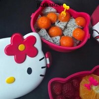 Hộp Cơm Trưa Hello Kitty, Hộp Bento Hoạt Hình Dung Tích Lớn, Kawaii Sanrio Anime Di Động Du Lịch Hộp Cơm Trưa Sinh Viên Kín Hộp Trái Cây