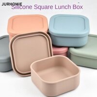 Hộp Cơm Trưa JURHOMIE, Hộp Đựng Thực Phẩm Đơn Giản Hiện Đại Vuông, Salad Trái Cây Silicon Kín Di Động Bát Giữ Tươi Bộ Đồ Ăn Học Sinh